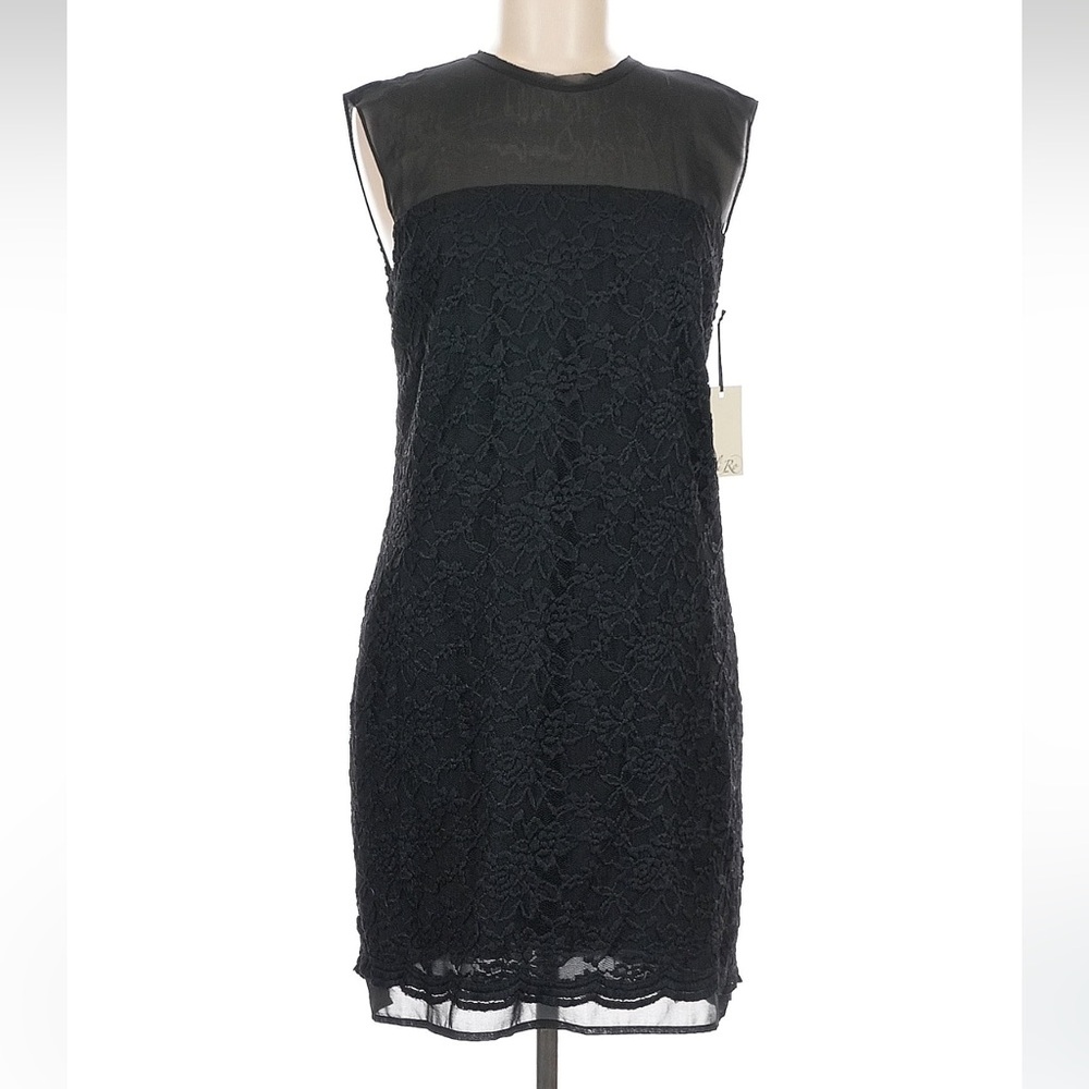 NWT Ali Ro Black Lace Sleeveless Shift Dress